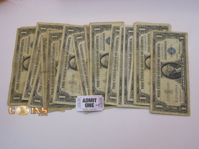 Lot 36-487911 - Lot of 20 Assorted Blue Seal $1 Silver Certificates.
