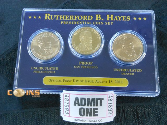 Lot 36-487893 - Rutherford B Hayes P-D-S Presidential Dollar Coin Set.
