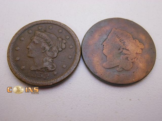 Lot 36-487810 - Lot of Two US Large Cents.