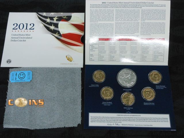 Lot 36-086779 - 2012 US UNC Dollar Set With Silver American Eagle. Comes in Original Packaging.