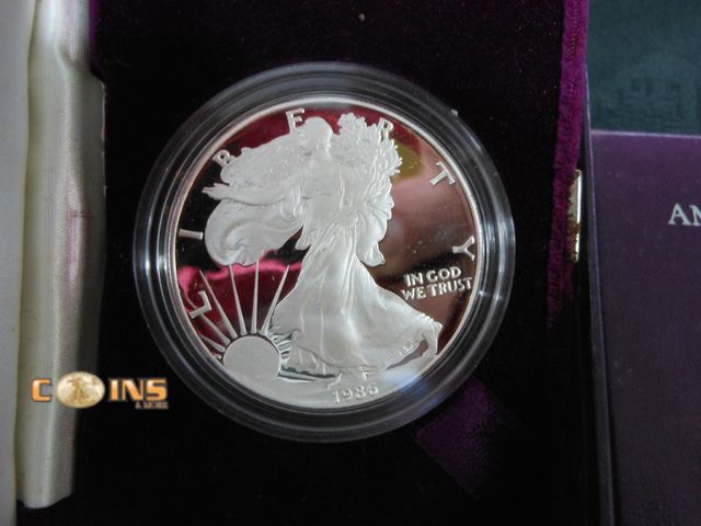 Lot 36-086763 - 1986 Silver Proof American Eagle in Box With COA.