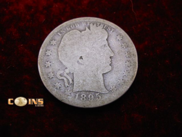 Lot 36-487329 - 1895 Silver Barber Quarter.