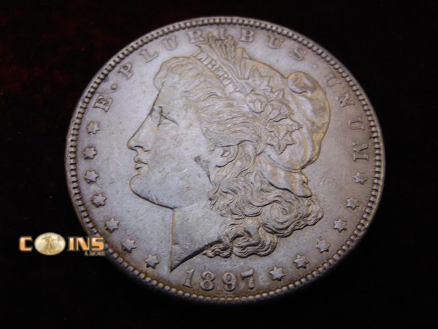 Lot 36-486363 - 1897 Morgan Silver Dollar.  Breast Feathers Visible.