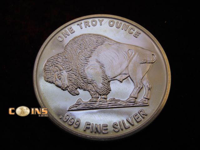 Lot 36-489237 - .999 Fine Silver One Troy Ounce Buffalo Designed Round.