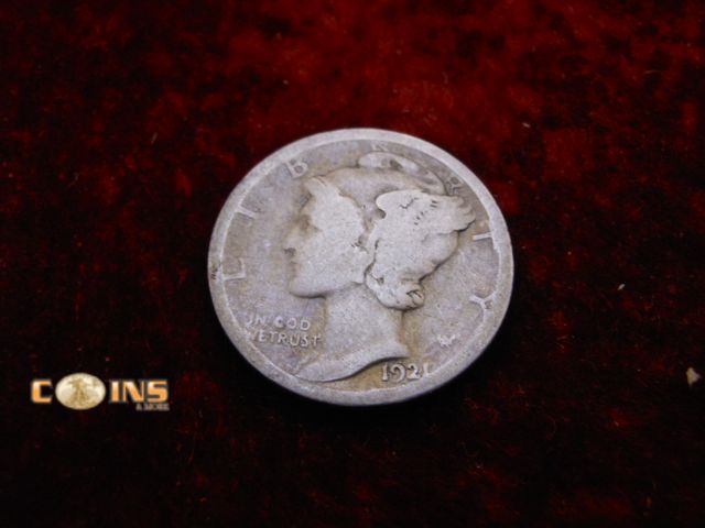Lot 36-486315 - SEMI-KEY 1921 Silver Mercury Dime.