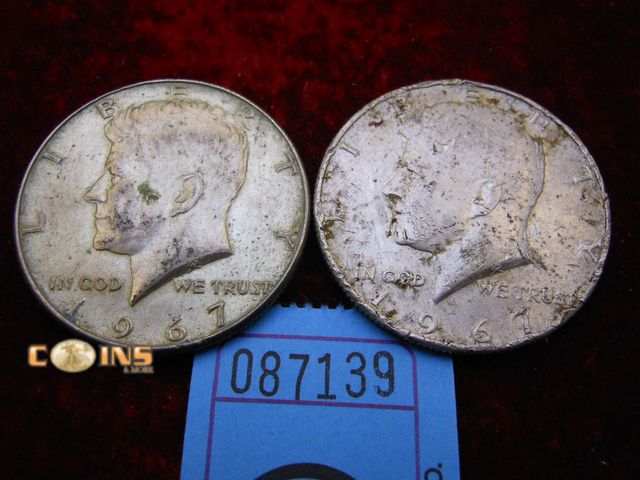 Lot 36-087139 - Lot of Two Silver Kennedy Half Dollars.