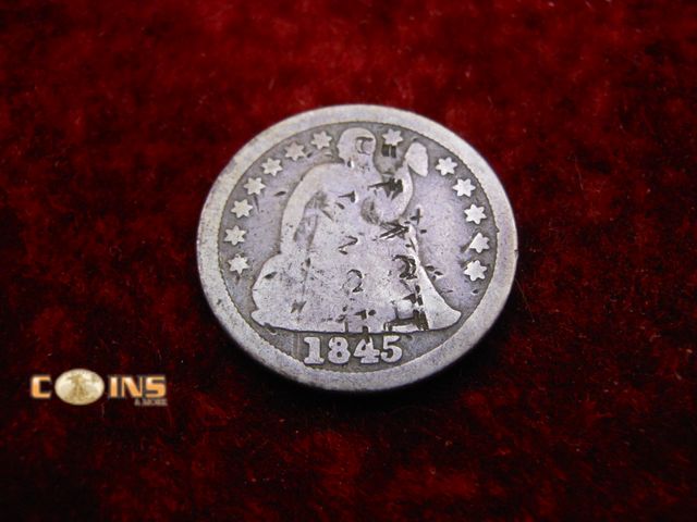 Lot 36-488298 - 1845 Silver Seated US Dime.