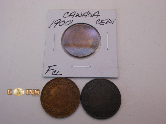 Lot 36-487809 - Lot of Three Canadian Large Cents.