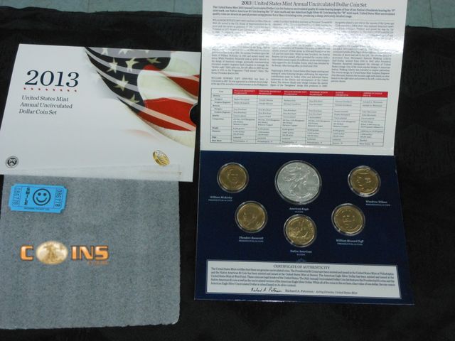 Lot 36-086778 - 2013 US UNC Dollar Set With Silver American Eagle.  Comes in Original Packaging.