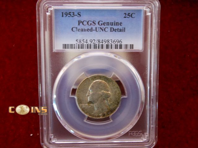 Lot 36-488312 - UNC 1953-S Silver Washington Quarter, PCGS Graded UNC.