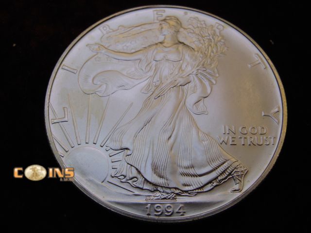 Lot 36-486525 - UNC/BU 1994 Silver American Eagle.  .999 Fine Silver One Troy Ounce Round.