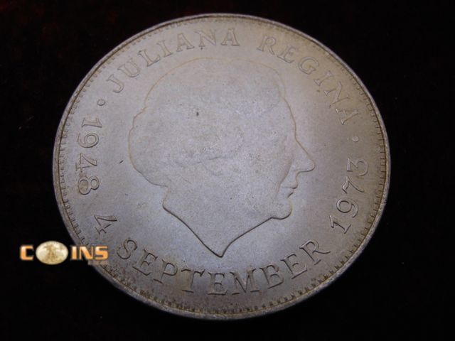 Lot 36-487341 - 1973 Netherlands 10 Gulden Silver Coin 25th Anniversary of Reign.