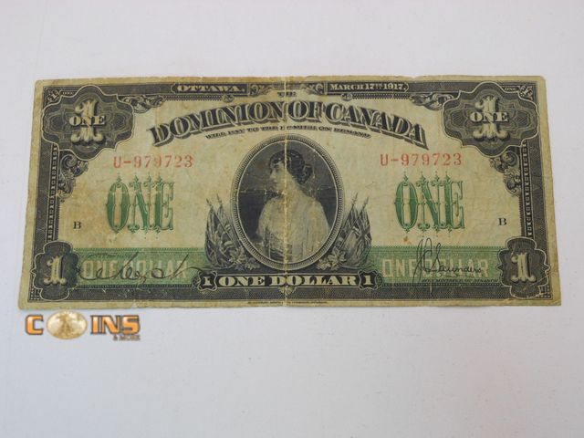 Lot 36-489196 - LARGE NOTE Dominion Of Canada One Dollar Large Banknote.