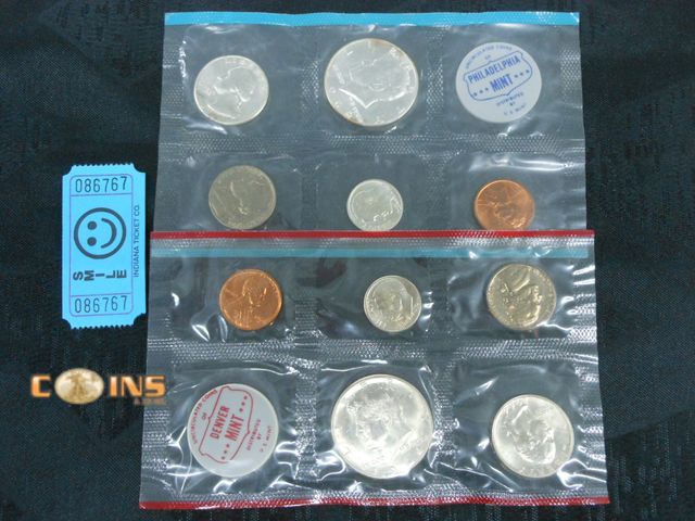 Lot 36-086767 - 1964 Silver P&D US Mint Set.