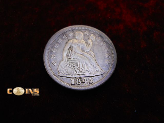 Lot 36-086636 - XF+ 1845 Silver Seated Dime.  Full LIBERTY.