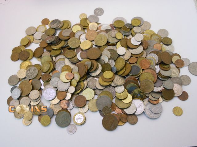 Lot 36-487816 - Large Lot of Assorted Foreign Coins, Total Weight 5 Pounds 8 Ounces.