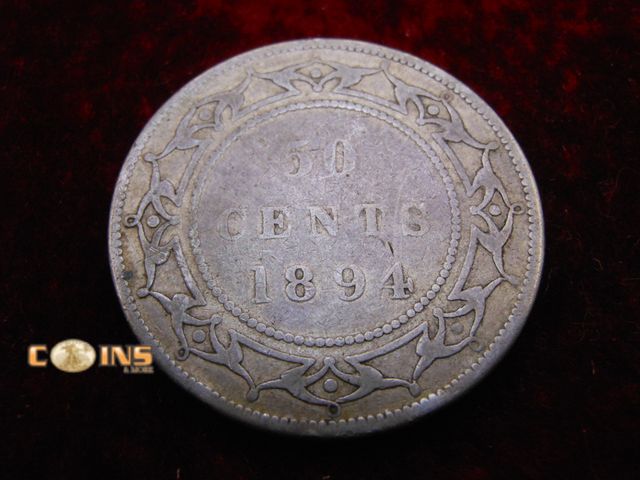 Lot 36-489193 - 1894 Silver Newfoundland 50 Cent Piece.