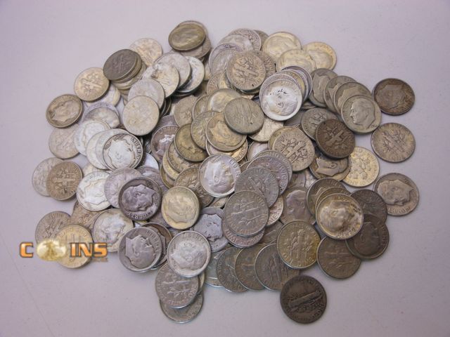 Lot 36-0866141 - Lot of Ten Silver Dimes Pulled Randomly From Coins Pictured.