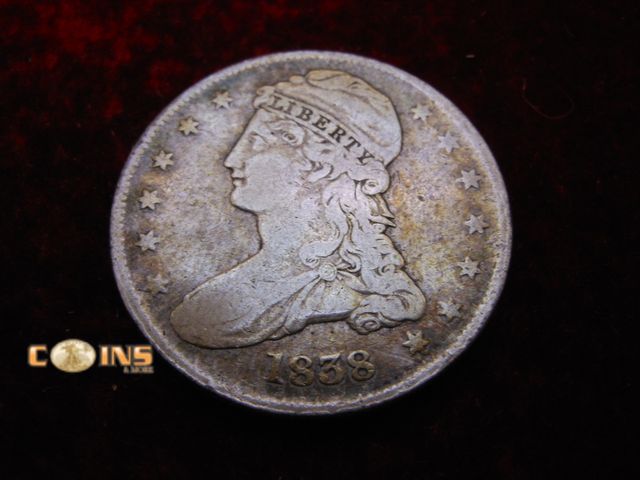 Lot 36-086531 - BETTER VF/EF 1838 Silver Bust Half Dollar.  LIBERTY CRISP.