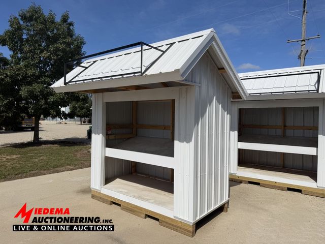 Lot 4-19 - Road Side Produce Stand, 8' wide x 4' deep x 112" tall, forkable, wooden frame with steel siding