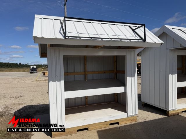 Lot 4-20 - Road Side Produce Stand, 8' wide x 4' deep x 112" tall, forkable, wooden frame with steel siding