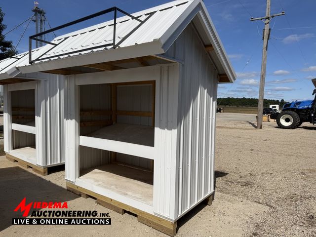 Lot 4-21 - Road Side Produce Stand, 8' wide x 4' deep x 112" tall, forkable, wooden frame with steel siding