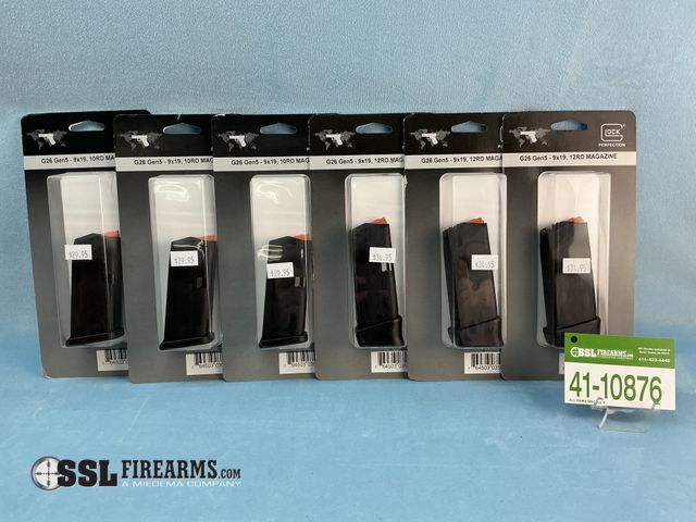 Lot 41-10876 - Lot of (6) 9MM Glock 26 Gen 5 Magazines