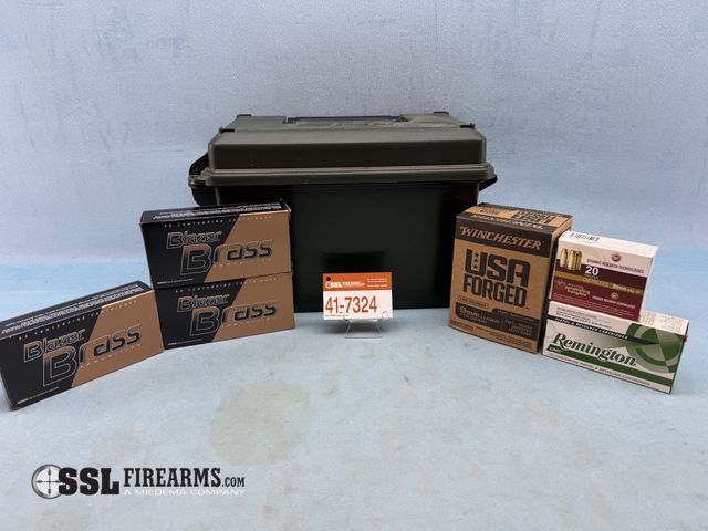 Lot 41-7324 - Mixed lot of (370) RNDS of 9mm Ammunition with plastic ammo box. Includes (150) RNDS of Winchester 9...