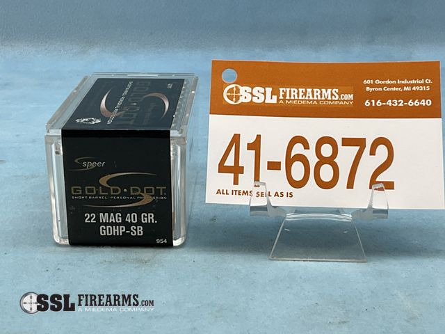 Lot 41-6872 - Lot of (50) RNDS Speer Gold Dot 40 GR HP .22 WMR Ammunition