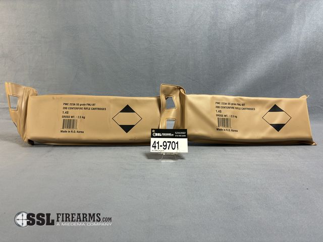 Lot 41-9701 - Lot of (400) PMC, .223A, 55gr, FMJ-BT, still packaged.
