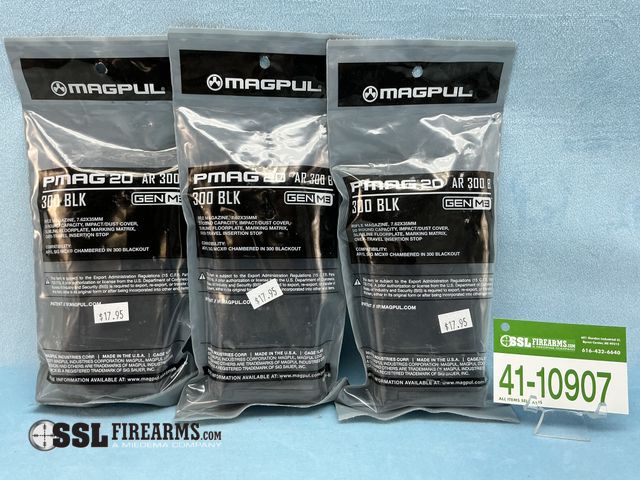 Lot 41-10907 - Lot of (3) 20 RND .300 BLK Magpul Gen 3 PMAG Magazines