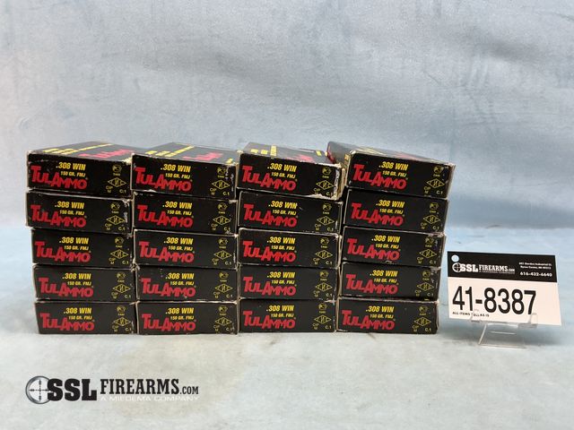 Lot 41-8387 - Lot of (400) RNDS TulAmmo 150 GR FMJ Steel Case .308 WIN Ammunition