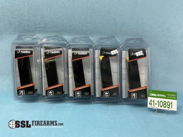 Lot 41-10891 - Lot of (5) 17 RND 9MM Taurus G3 Magazines