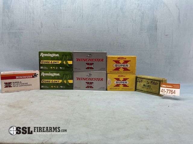 Lot 41-7764 - Mixed lot of (140) RNDS of .264 WIN MAG Ammo &amp; RCBS 264 MAG Reloading Die Set. Lot includes (40)...
