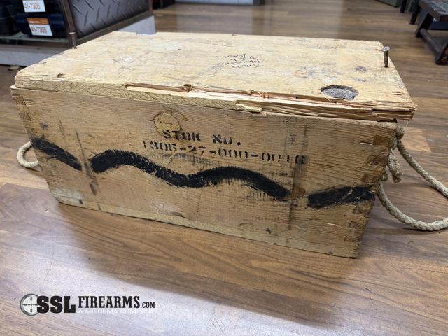 Lot 41-7776 - Wood military ammunition crate containing what is believed to be approximately (1,500) rounds of 8mm...