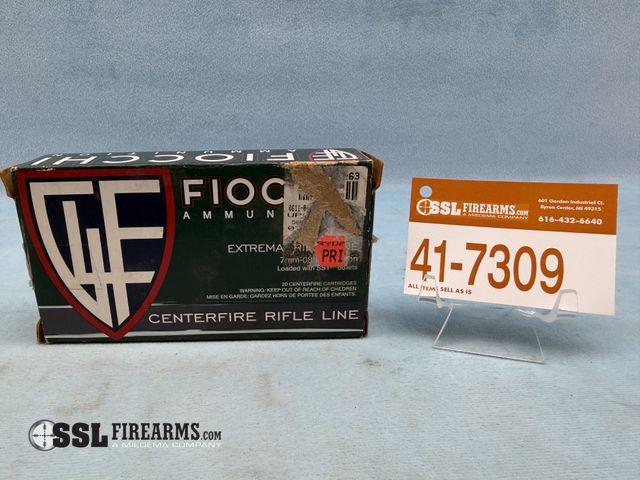 Lot 41-7309 - Box of (20) RNDS of Fiocci 7mm-08 Remington Centerfire Cartridges. 139 Gr SST Polymer Tip