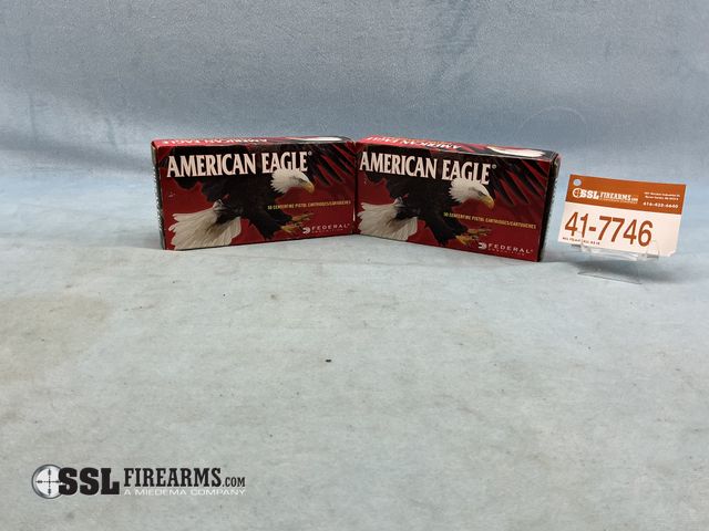 Lot 41-7746 - Lot of (100) Rounds, American Eagle .40 S&amp;W, 180 Grain, FMJ Pistol Rounds