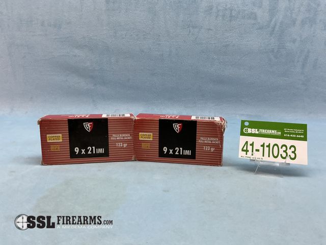Lot 41-11033 - Lot of (100) Fiocchi 123 GR FMJ 9x21mm IMI Ammunition