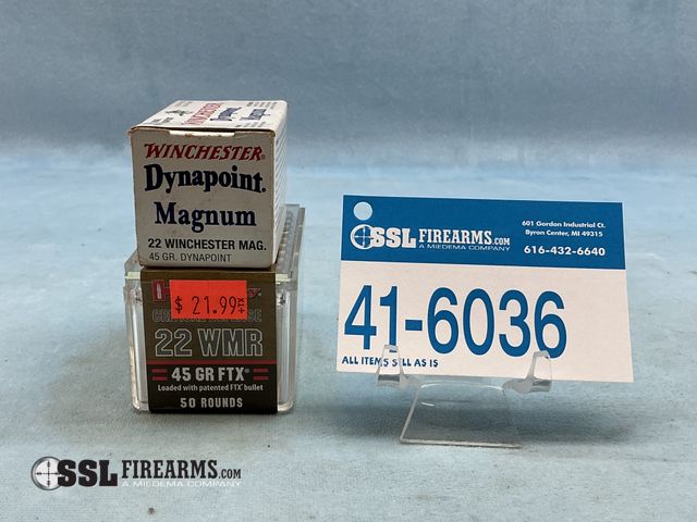 Lot 41-6036 - Mixed Lot of (100) RNDS .22 WMR Ammunition