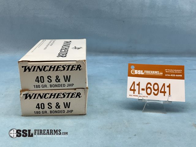 Lot 41-6941 - Lot of (100) RNDS Winchester 180 GR JHP .40 S&amp;W Ammunition