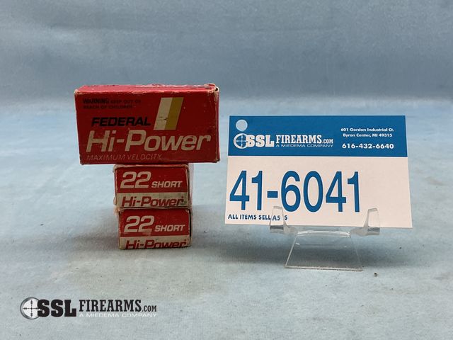 Lot 41-6041 - Lot of (150) RNDS Federal Hi-Power .22 SHORT Ammunition