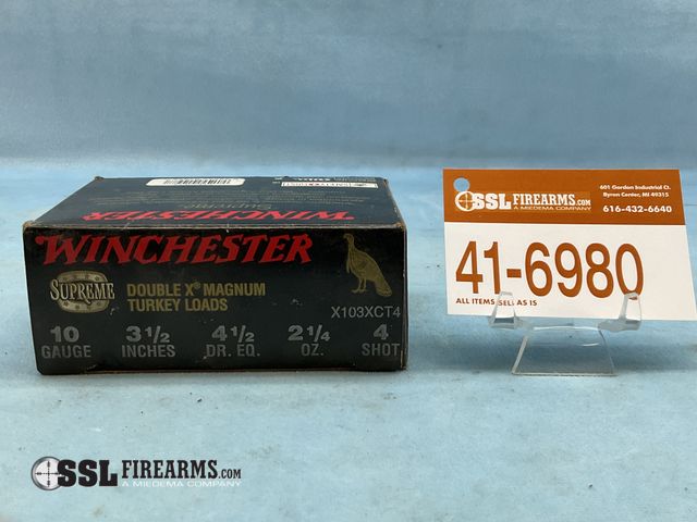 Lot 41-6980 - Lot of (10) RNDS Winchester Double X Magnum Turkey Load 3 1/2" 2 1/4oz #4 10 GA Ammunition
