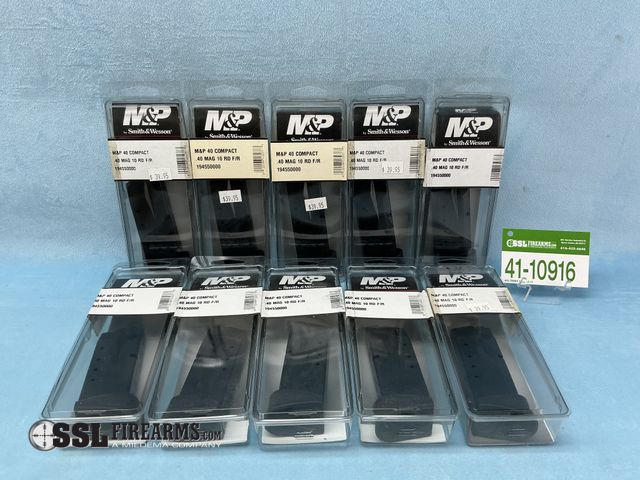 Lot 41-10916 - Lot of (10) 10 RND .40 S&amp;W Smith &amp; Wesson M&amp;P40 Compact Magazines