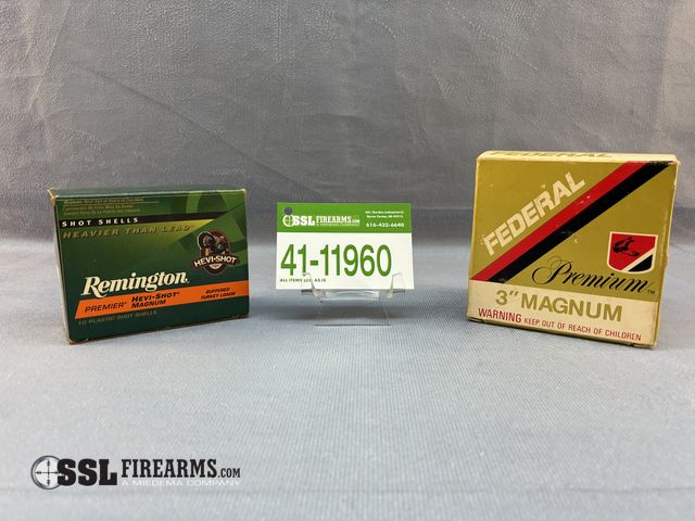 Lot 41-11960 - Mixed Lot of (35) 20GA shotgun ammunition. One (1) box of Remington Premier Hevi-Shot Magnum Turkey ...