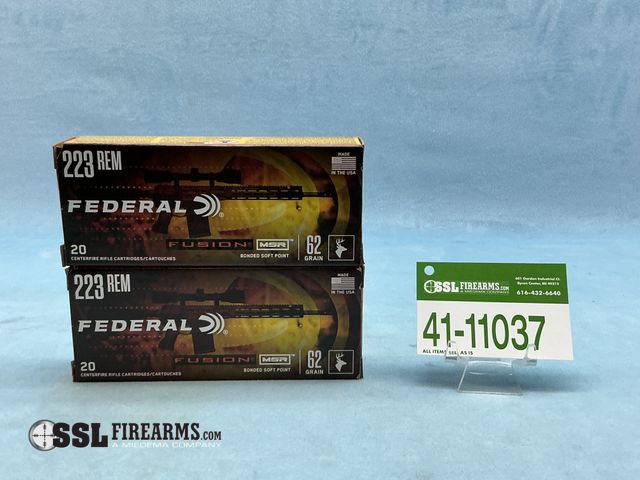 Lot 41-11037 - Lot of (40) RNDS Federal 62 GR BSP .223 REM Ammunition