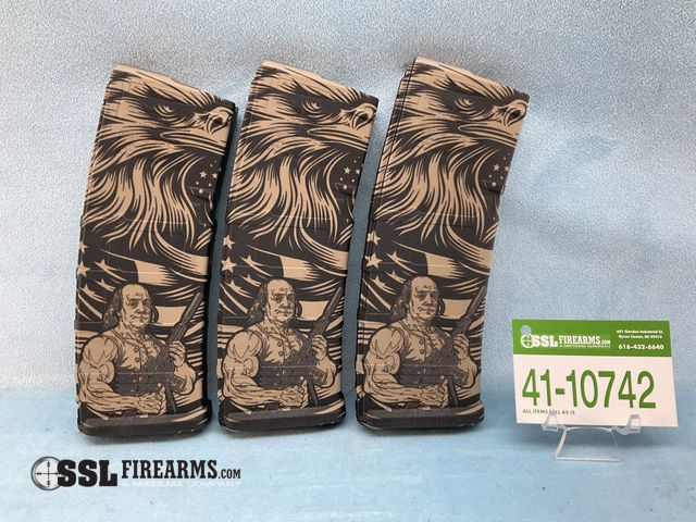 Lot 41-10742 - Lot of (3) NEW Custom Laser Engraved Magpul 30 RND PMAGS For AR15