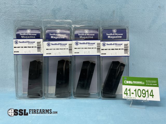 Lot 41-10914 - Lot of (4) 10 RND 9MM Smith &amp; Wesson CSX Magazines