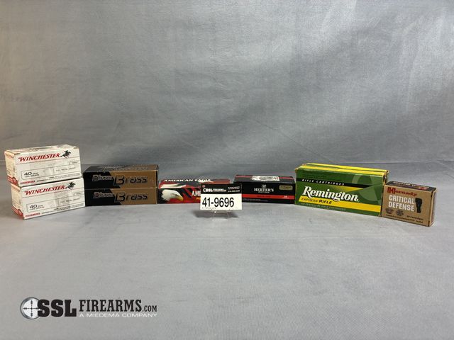 Lot 41-9696 - Mixed lot of (460) rounds.  (200) rounds of Winchester 40 S&amp;W, 165gr.  (100) rounds of Blazer Br...