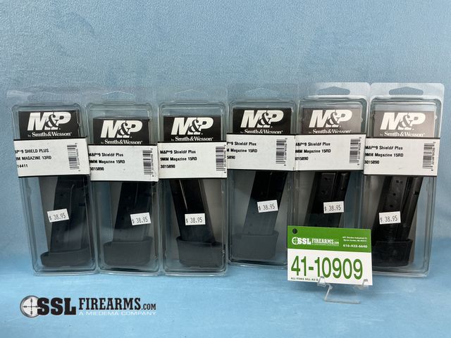 Lot 41-10909 - Lot of (6) 9MM Smith &amp; Wesson M&amp;P9 Shield Plus Magazines