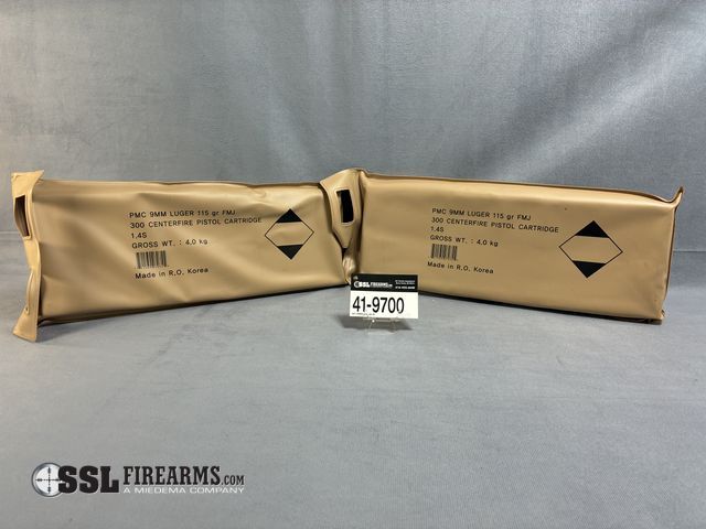Lot 41-9700 - Lot of (600), PMC, 9mm Luger, 115gr, FMJ ammunition, still packaged.